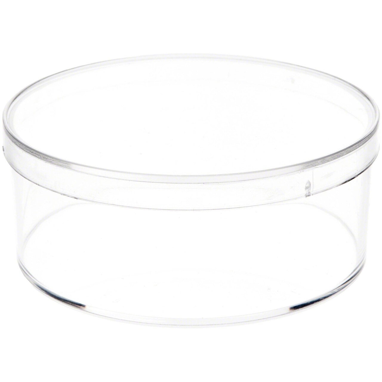Pioneer Plastics 015C Clear Small Round Plastic Container, 3.3125" W x 1.3125" H